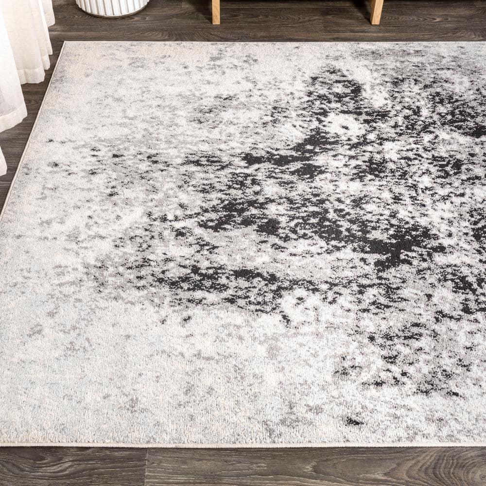 5'x8' Dune Modern Abstract Area Rug, Cream/Gray - JONATHAN Y