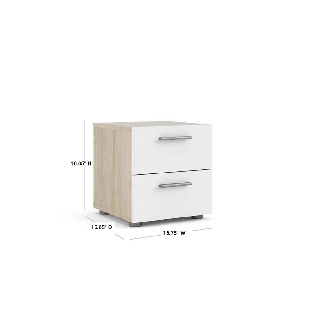 Tvilum Loft 2 Drawer Bedroom Nightstand for Adults, Walnut