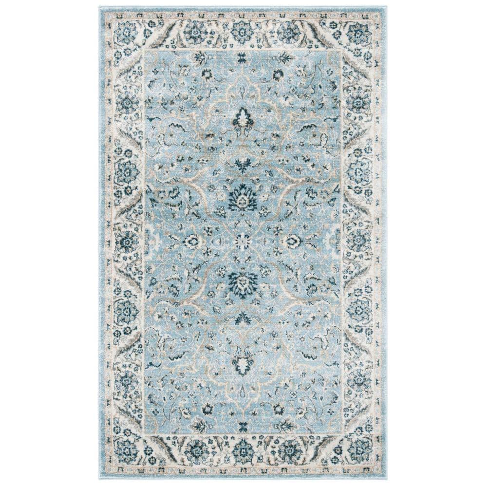 Isabella ISA912 Power Loomed Accent Rug - Light Blue/Cream - 3'x5' - Safavieh.