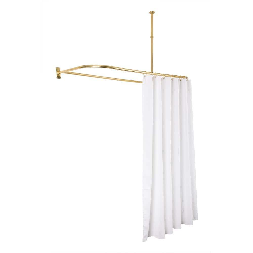 Utopia Alley Aluminum 61" D-Shape Fixed Shower Curtain Rod