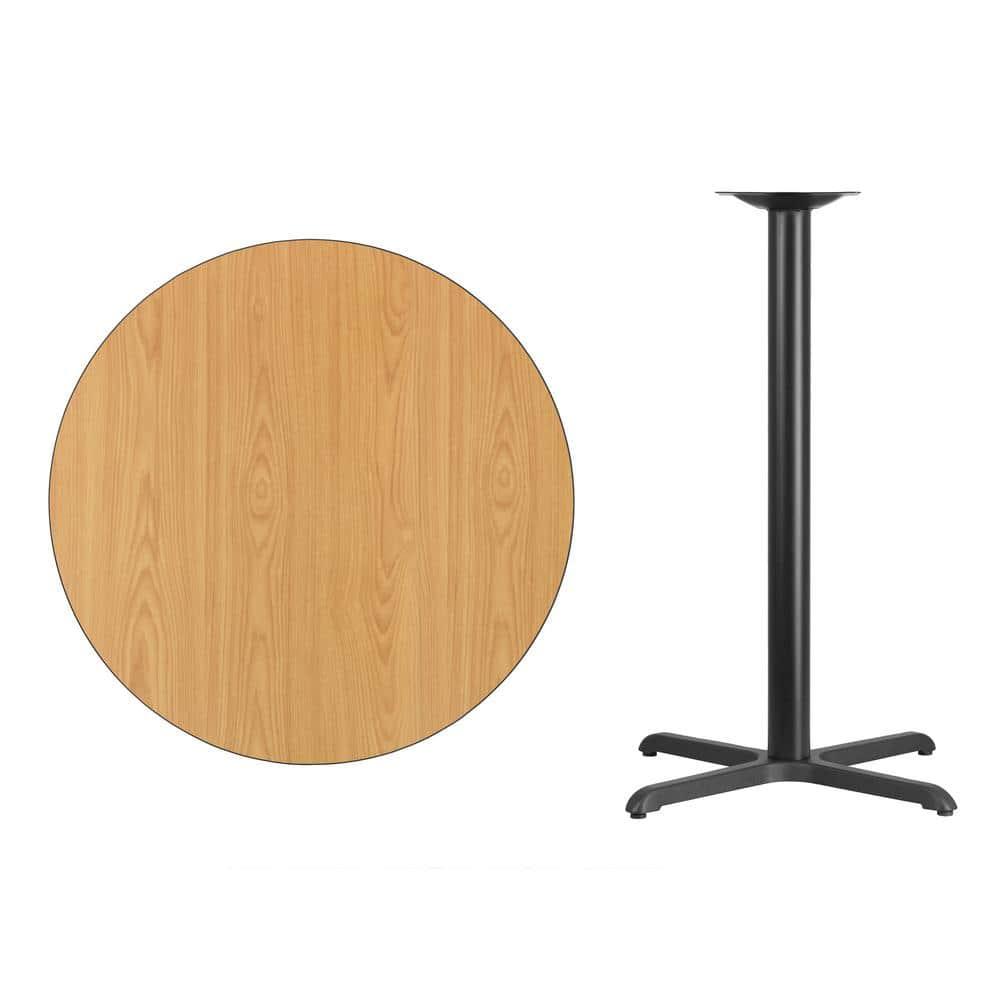 Flash Furniture Carrus Round Laminate Table Top with Height Table Base