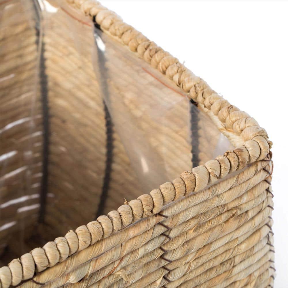 Vintiquewise Woven Square Flower Pot Planter with Leak-Proof Plastic Lining - Medium