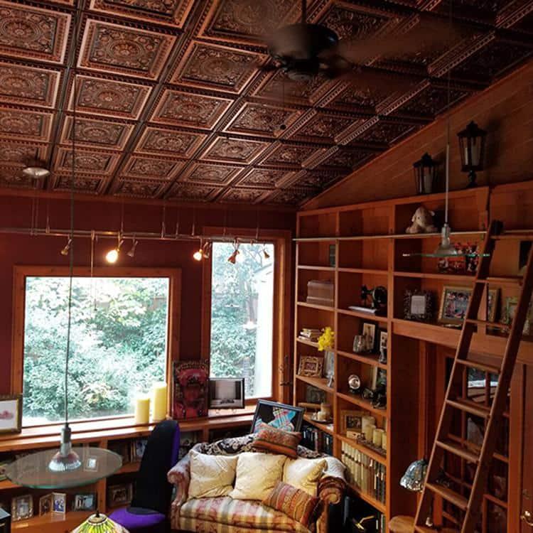 FromPlainToBeautifulInHours La Scala Drop-in or Glue-up PVC Ceiling Tile (Set of 50)