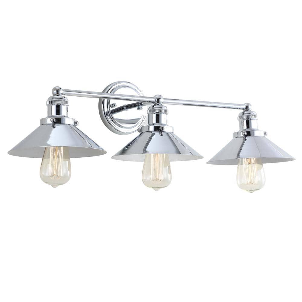 June 26.5 in. 3-Light Metal Chrome Vanity Light