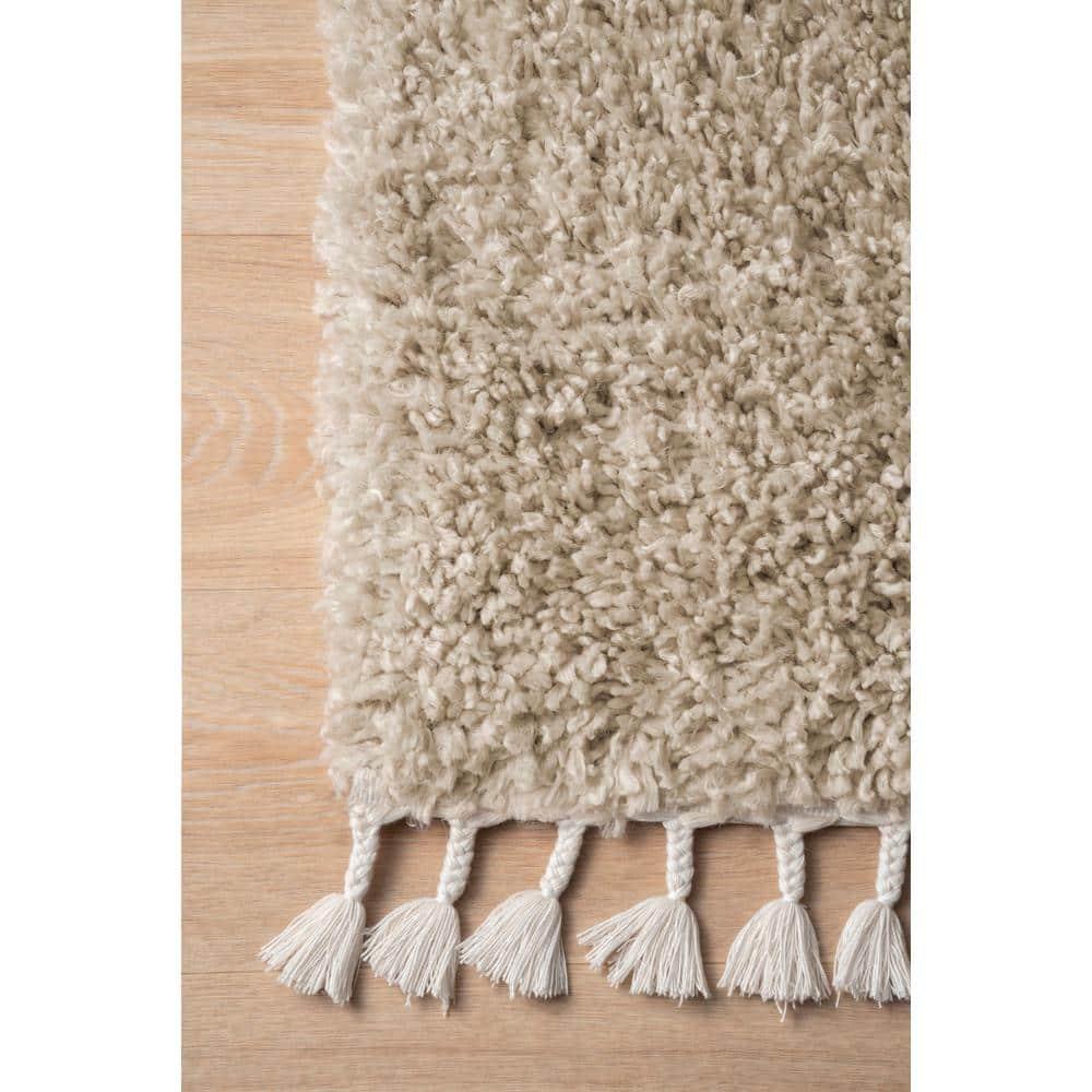 Nuloom Neva Solid 3x5 Accent Shag Indoor Area Rug for Living Room Bedroom Dining Room Nursery Entryway, Beige/Ivory