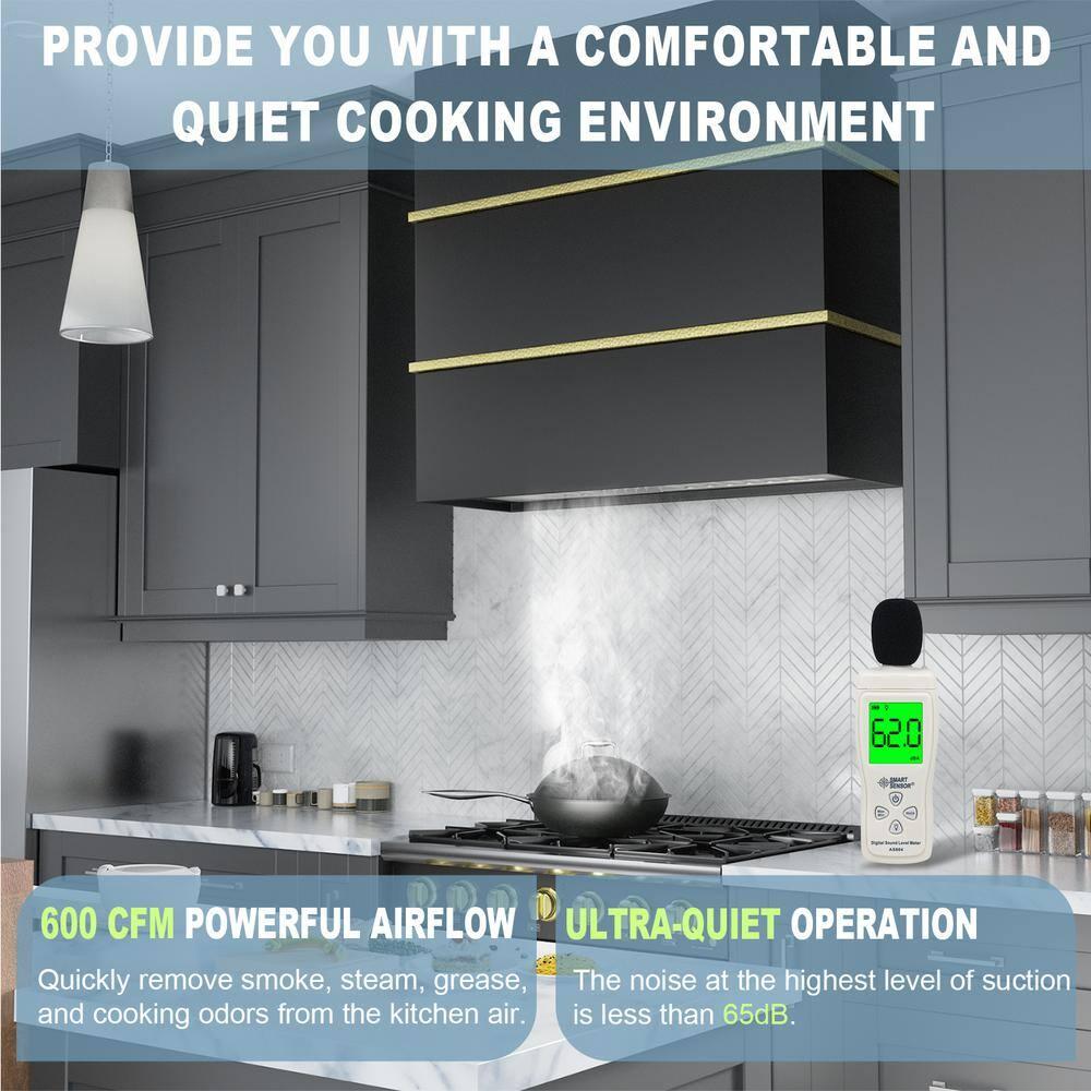 Akicon Akicon 30" Stainless Steel 600 CFM Ducted (Vented) Wall Mounted Required Range Hood AK-HS30HC-JBG