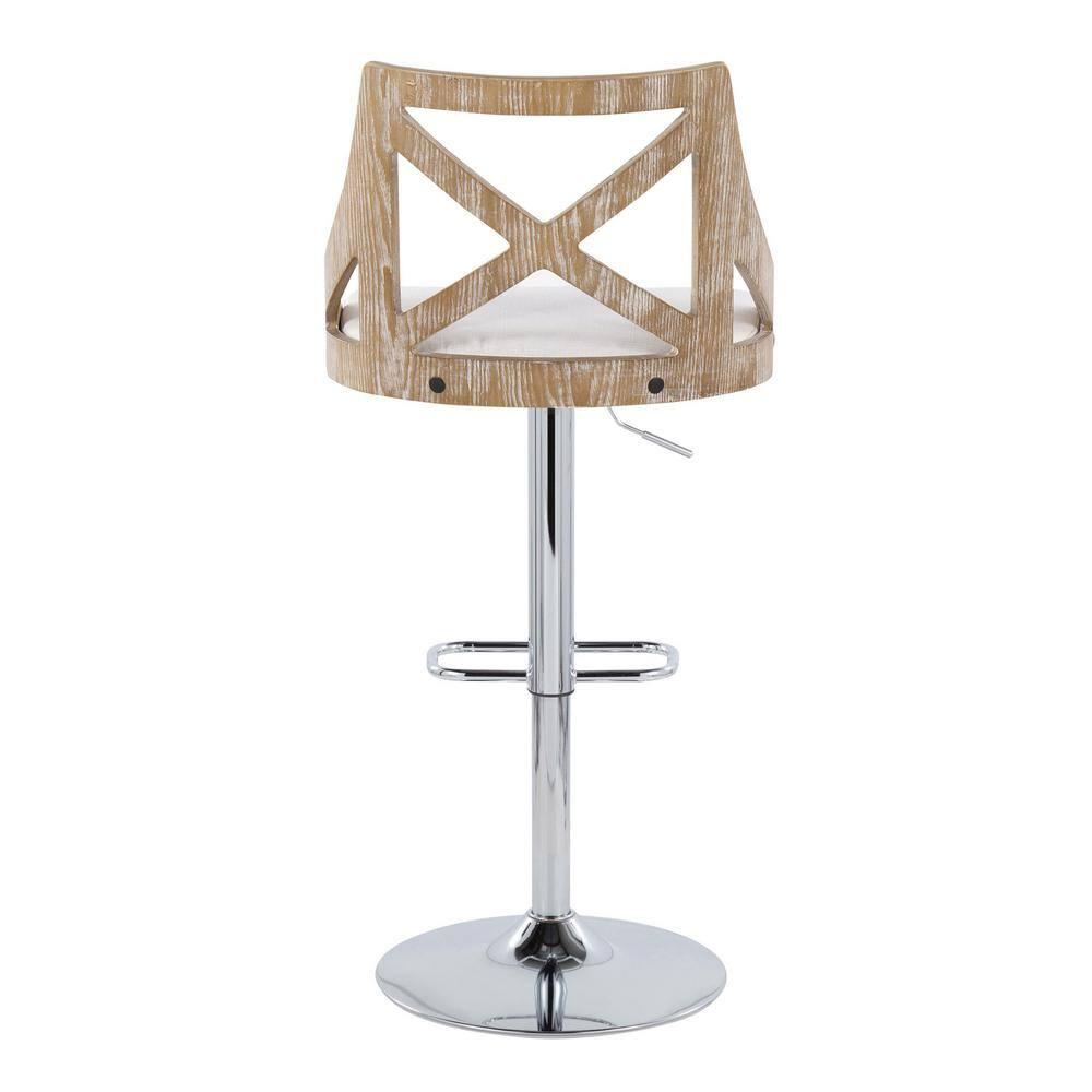 LumiSource Silver Charlotte Adjustable Height Barstool - Set of 2