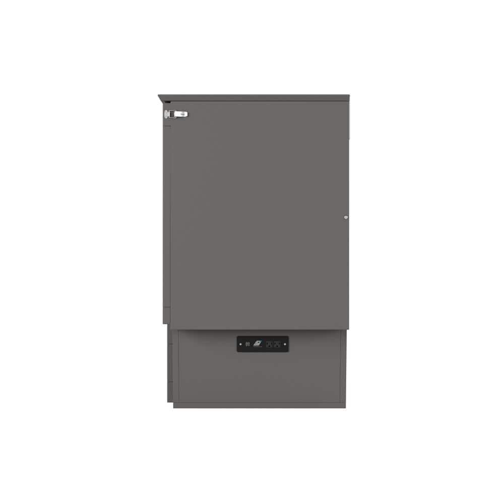 Queen Nantucket Murphy Bed Chest USB Turbo Charger Gray - AFI: Space-Saving, Built-In Charging, No Box Spring Required