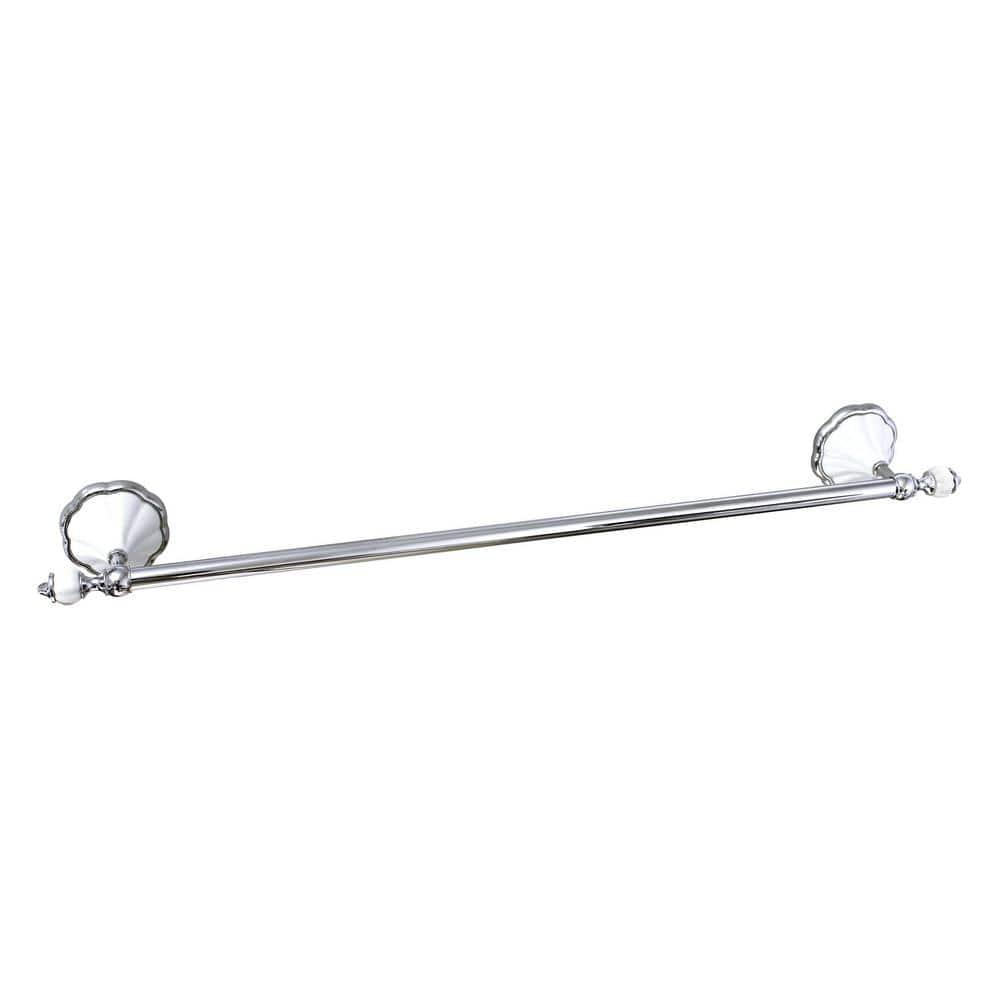 FLORA 4 Piece Bathroom Accessories Set in White Porcelain and Polished Chrome