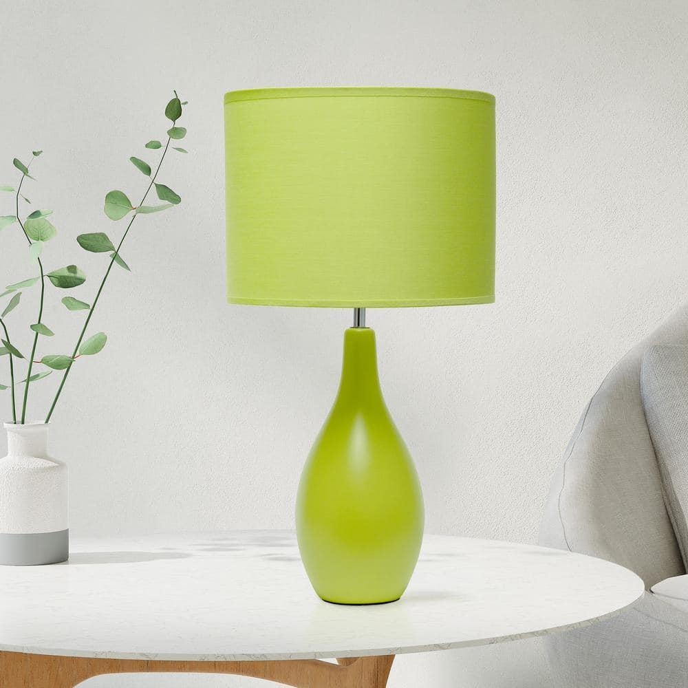 Simple Designs Oval Bowling Pin Base Ceramic Table Lamp