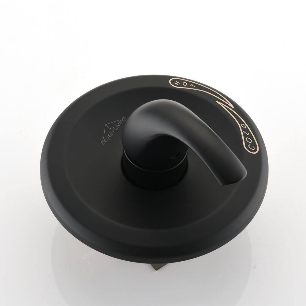Single Function Pressure Balance Valve with Single Handle Trim Kit in Matte Black