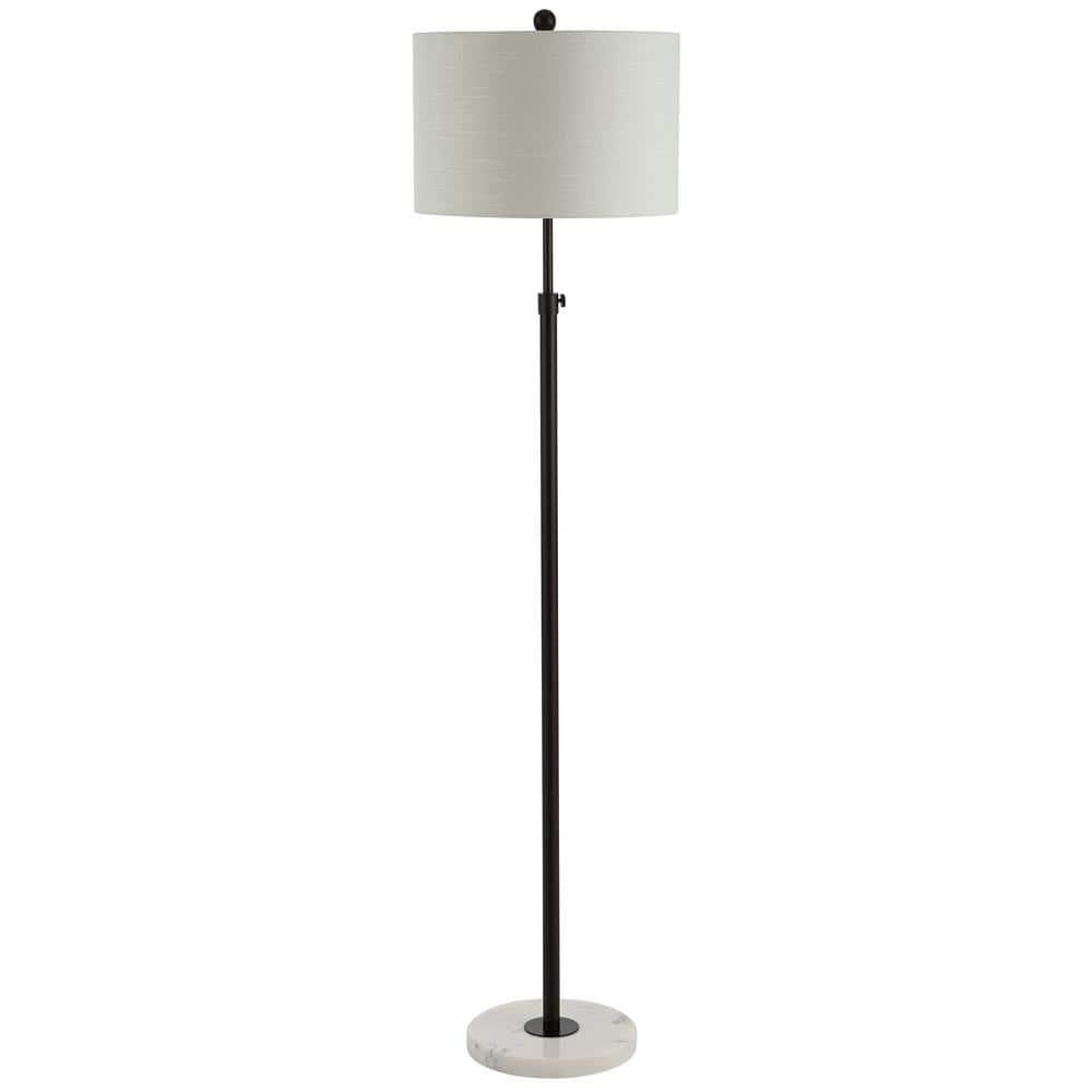 JONATHAN  Y June Metal/Marble Adjustable Modern Glam 66-in Oil Rubbed Bronze Shaded Floor Lamp