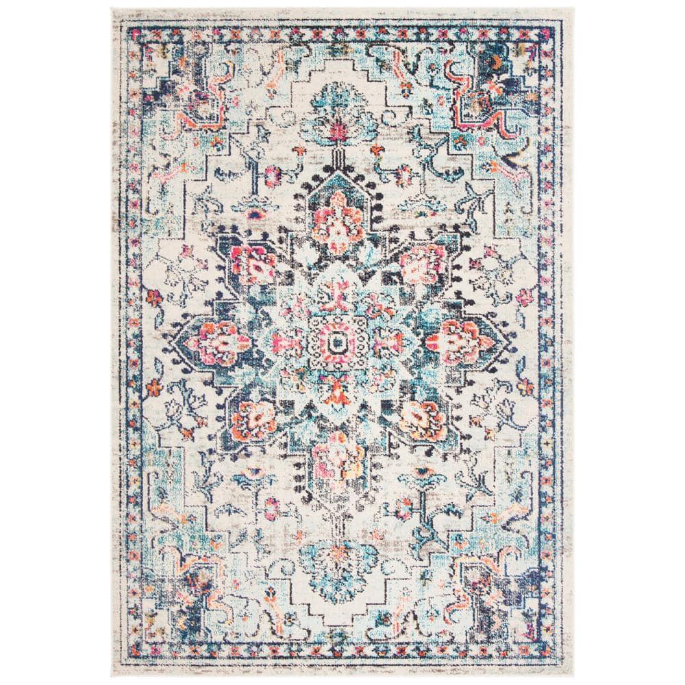 Madison MAD473 Power Loomed Indoor Area Rug - Cream/Blue - 5'3"x7'6" - Safavieh