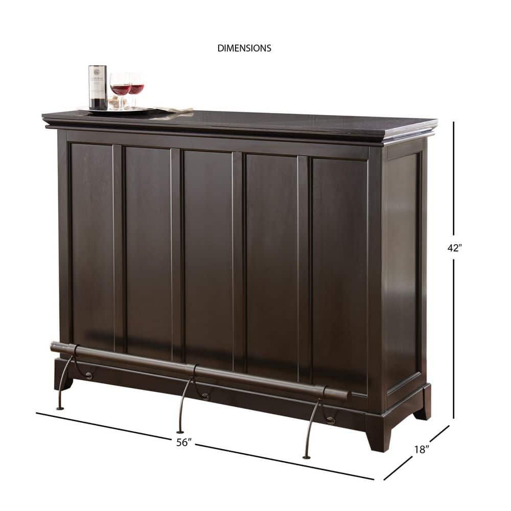 Garcia Bar Black - Steve Silver: Hardwood Solids, Veneers, Scratch-Resistant Top, Storage