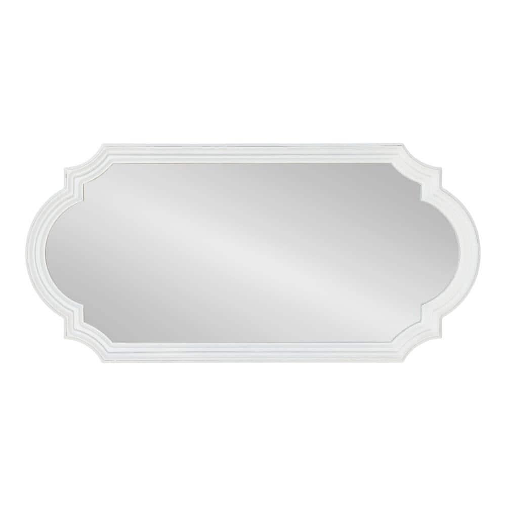 Kate and Laurel Fairbourne Scalloped MDF Full Length Mirror, 20x42, White