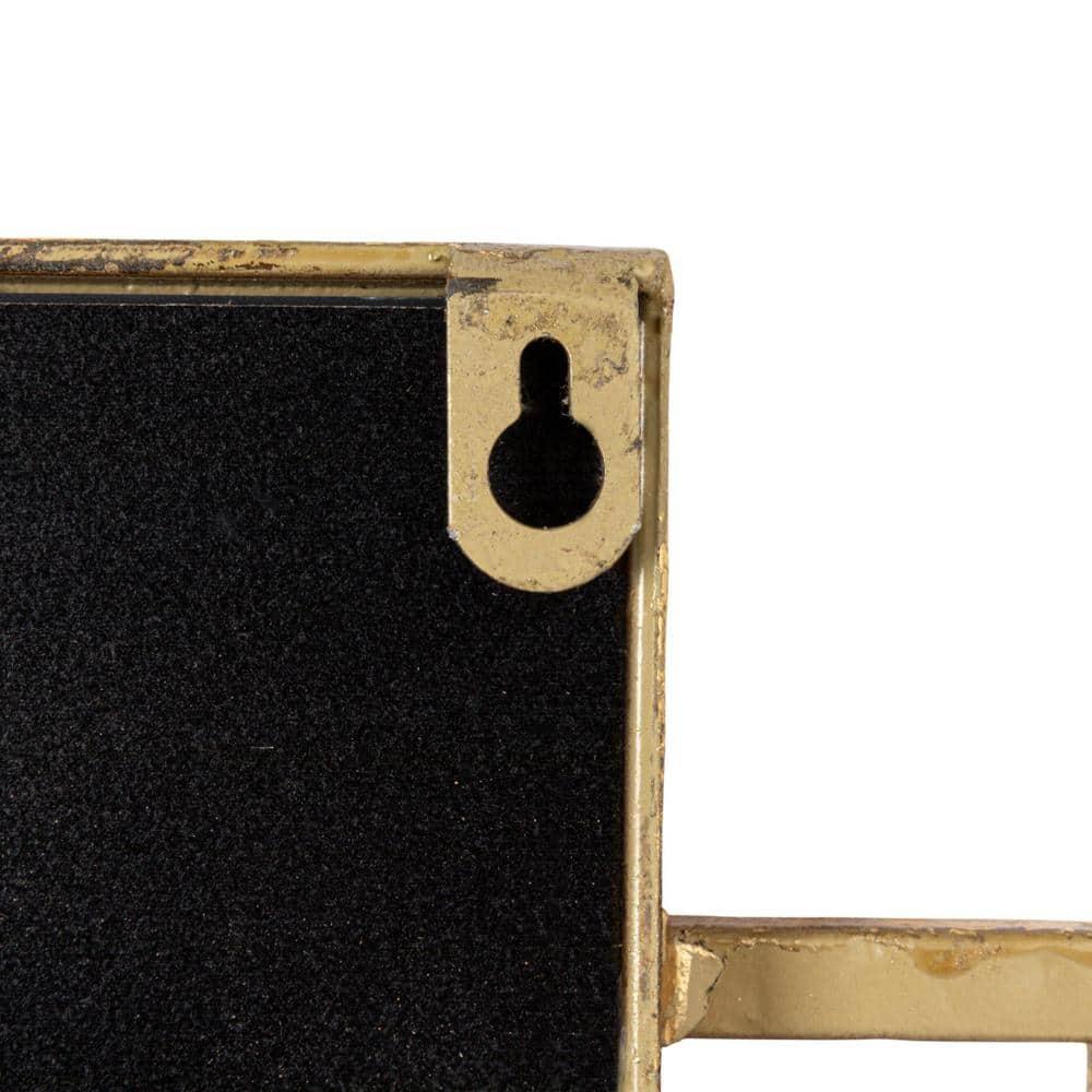 Creative Co-Op Metal Wall Mirror with Geometric Framework, Gold