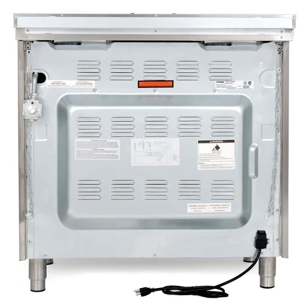 Cosmo Cosmo 36 in. Nebula Collection 3.8 cu. ft. Gas Range, 5 Burners, Rapid Convection Oven, Textured Grip Handle, Stainless Steel COS-965AGFC-202