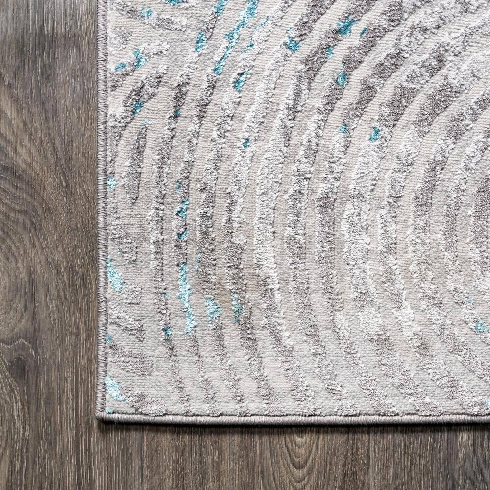 4'x6' Timeworn Modern Abstract Area Rug, Gray/Turquoise - JONATHAN Y