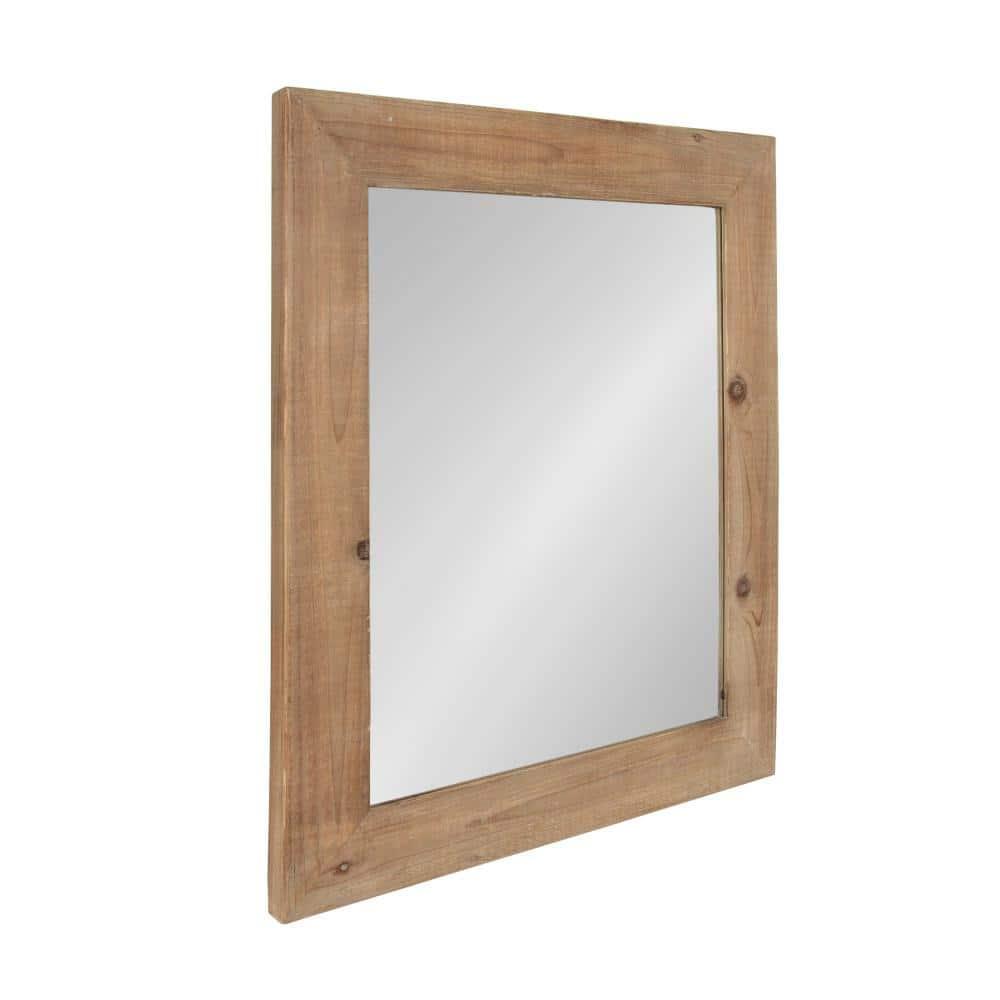 30" x 36" Garvey Wood Framed Wall Mirror Rustic Brown - Kate and Laurel