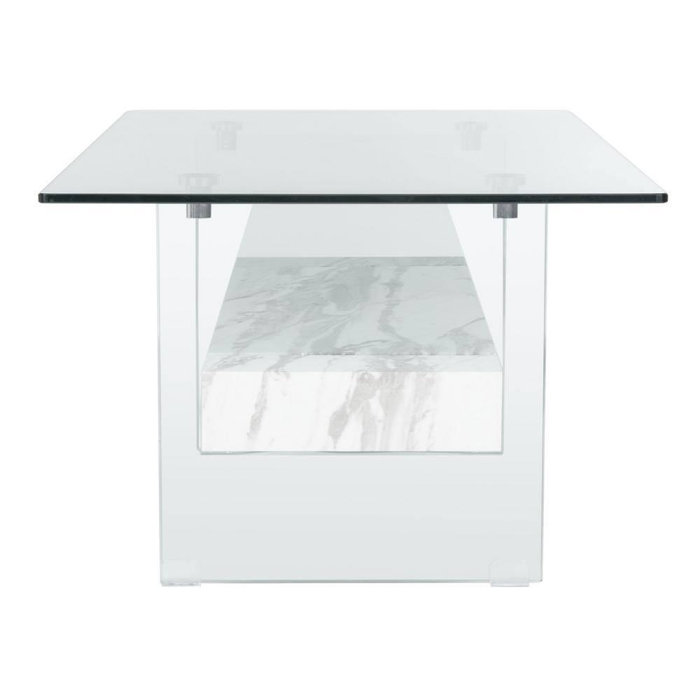 Kayley Coffee Table - Glass/White - Safavieh