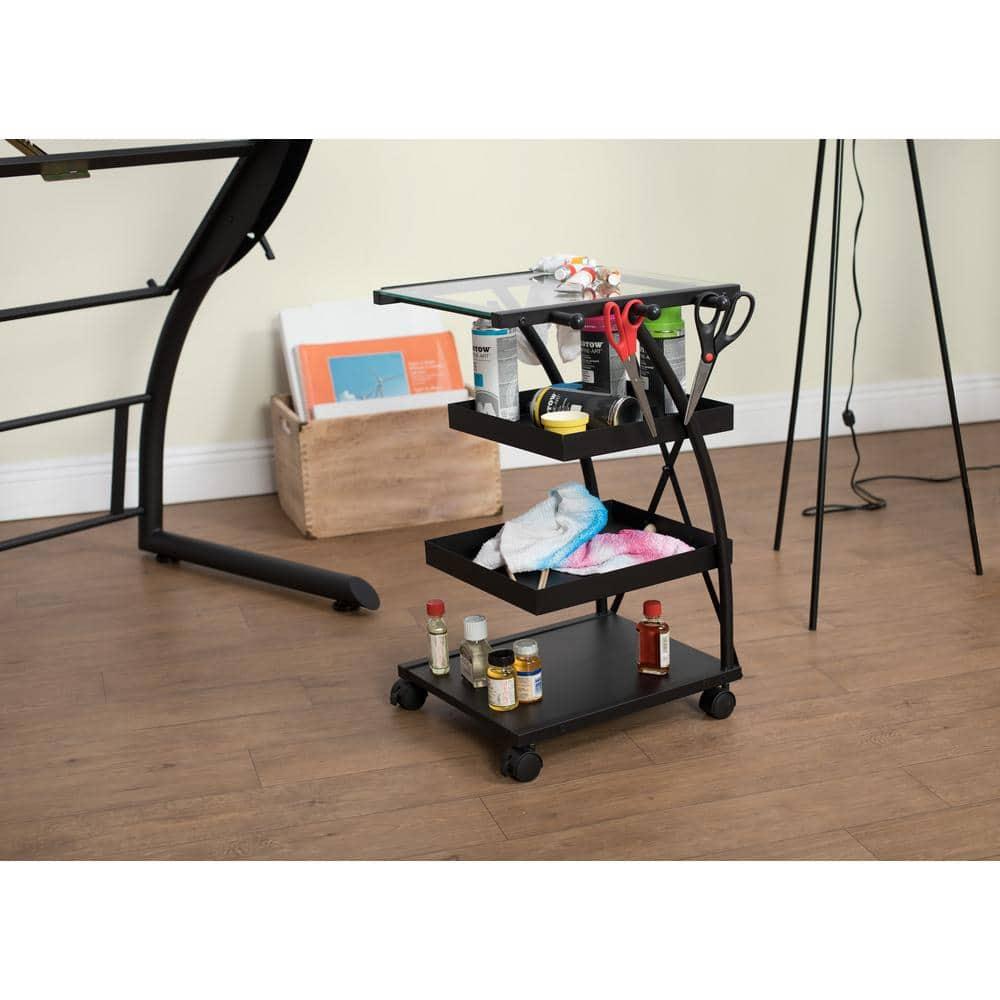 Studio Designs Triflex Metal 4-Tier Organizer Cart, Black