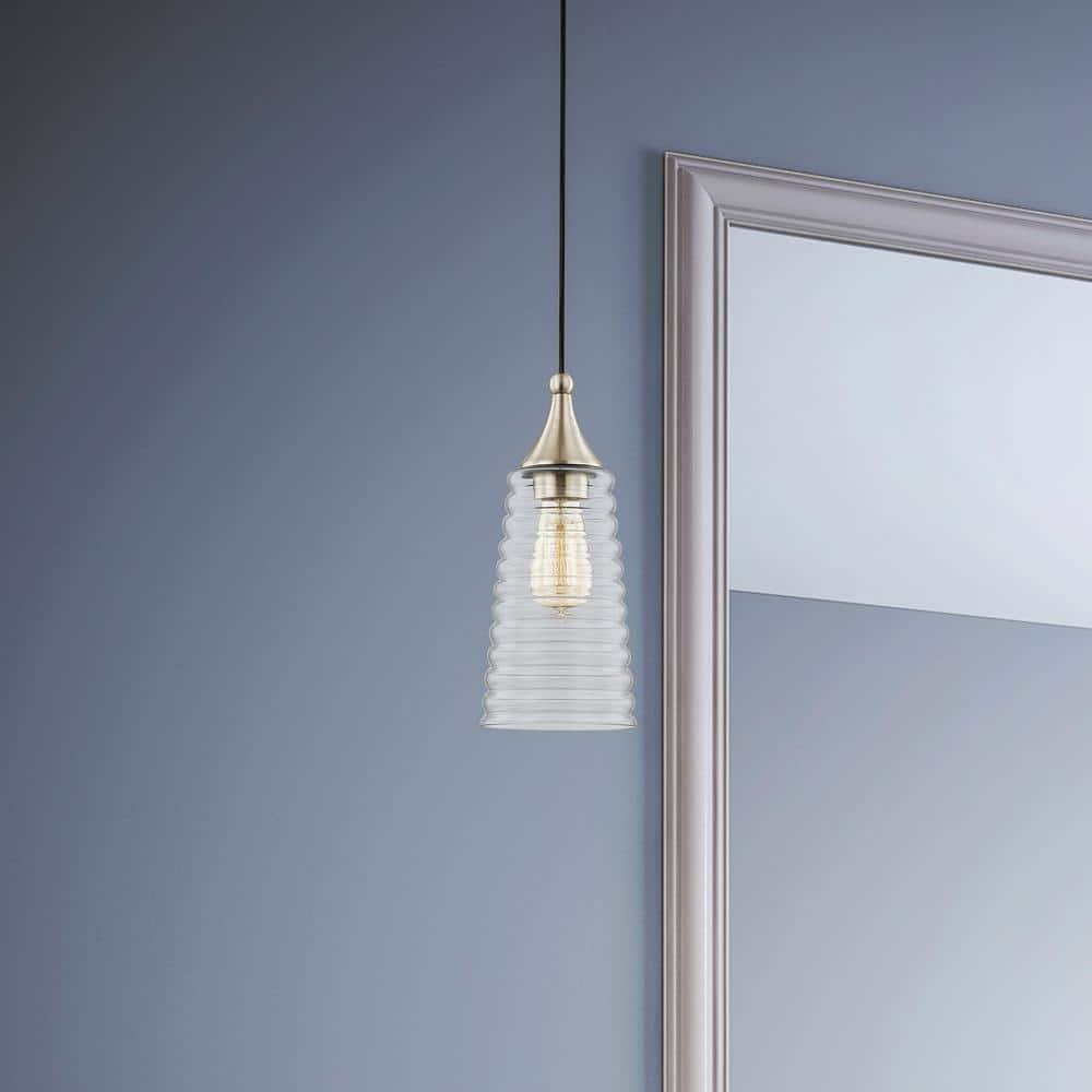 Livex Lighting Art Glass 1 - Light Pendant in  Brushed Nickel
