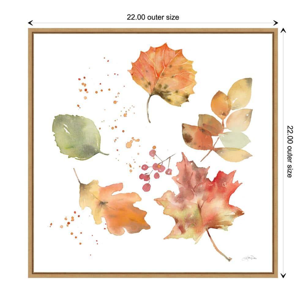 22"x22" Falling Leaves I by Katrina Pete Framed Wall Canvas - Amanti Art: Autumn Harvest Decor, Seasonal Canvas