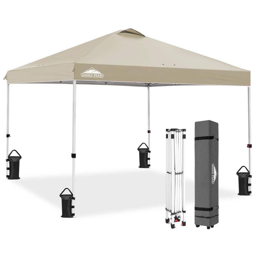 EAGLE PEAK Pop Up Canopies 10 Ft. W x 10 FT. D Metal Party Tent Canopy