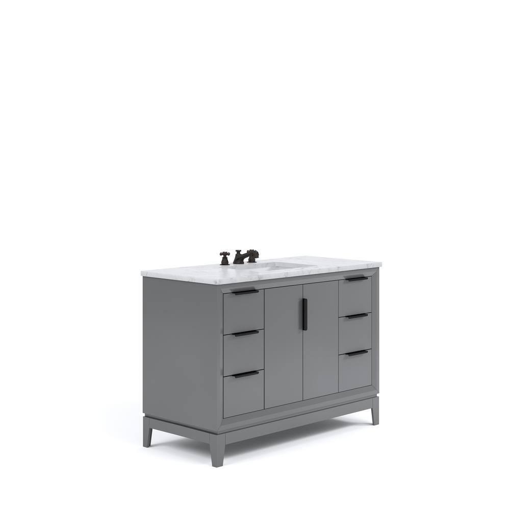 Water Creation Elizabeth 48" Wood Single Bathroom Vanity in Cashmere Gray/Bronze