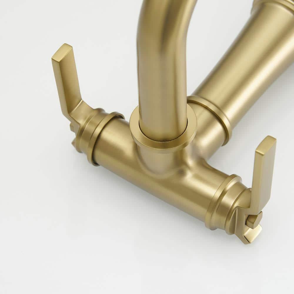 BWE Double Handle Industrial Style Bathroom Faucet Lavatory Mixer Tap Commercial Vanity
