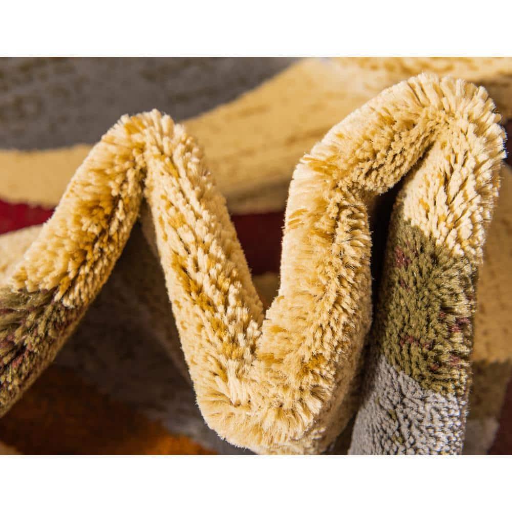 Unique Loom Barista Collection Area Rug - Kona (7' 10" x 10' Rectangle Beige/Black)
