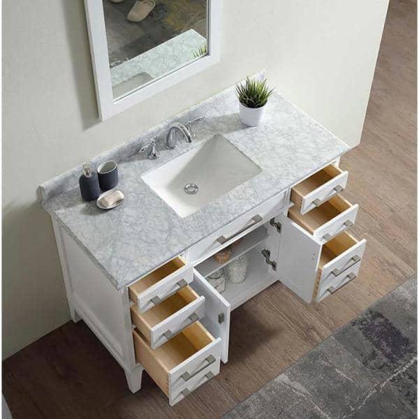 Ari Kitchen & Bath Danny 42" Solid Wood Bathroom Vanity in White