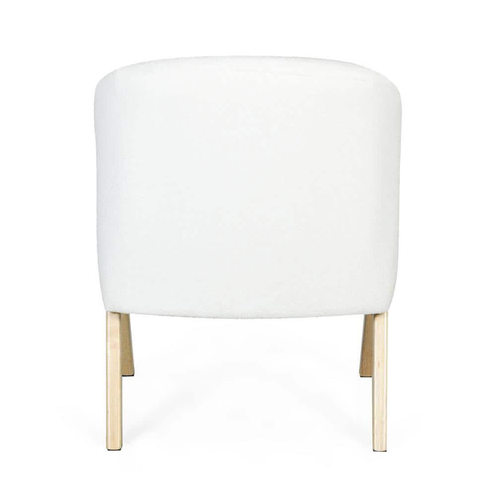 GDF Studio Innovative Modern Accent Chair with Curved Backrest, White