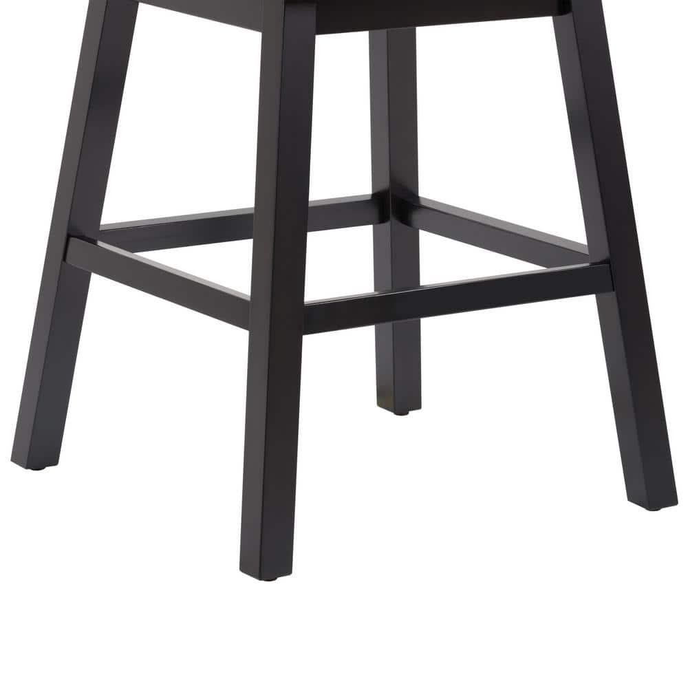 Set of 2 Boston Tufted Fabric Barstools Navy Blue - CorLiving: Counter Height, Rubberwood Legs, Padded Back