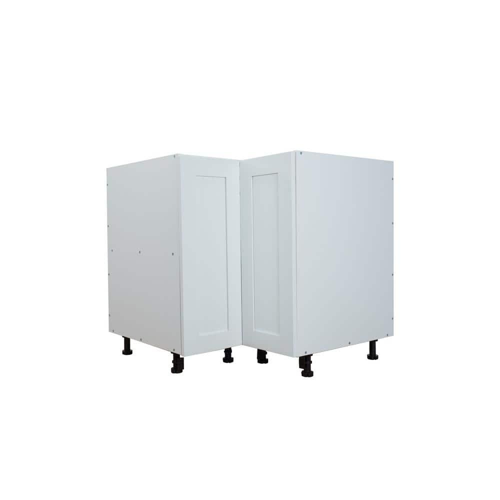 Cambridge Quick Assemble Modern Style, Shaker White 36 in. Lazy Susan Base Kitchen Cabinet