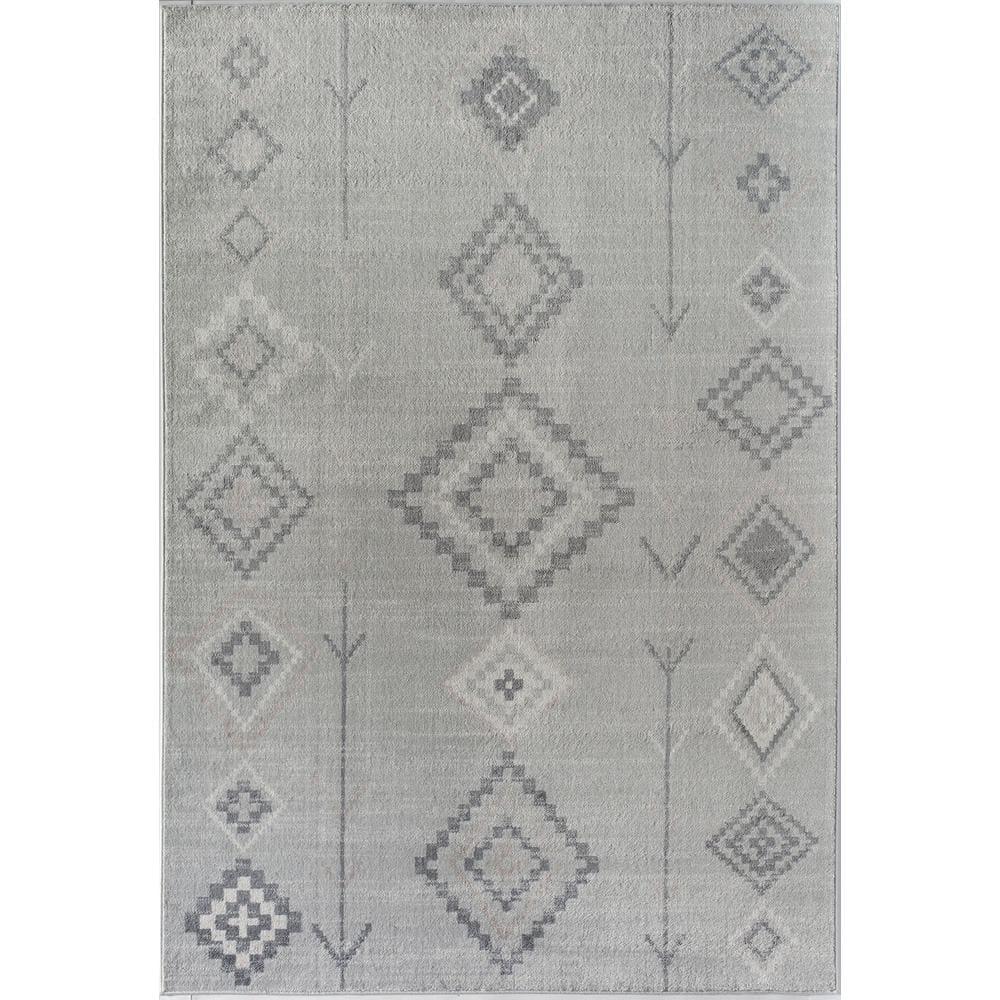Bodrum Tribal Native Fog Area Rug