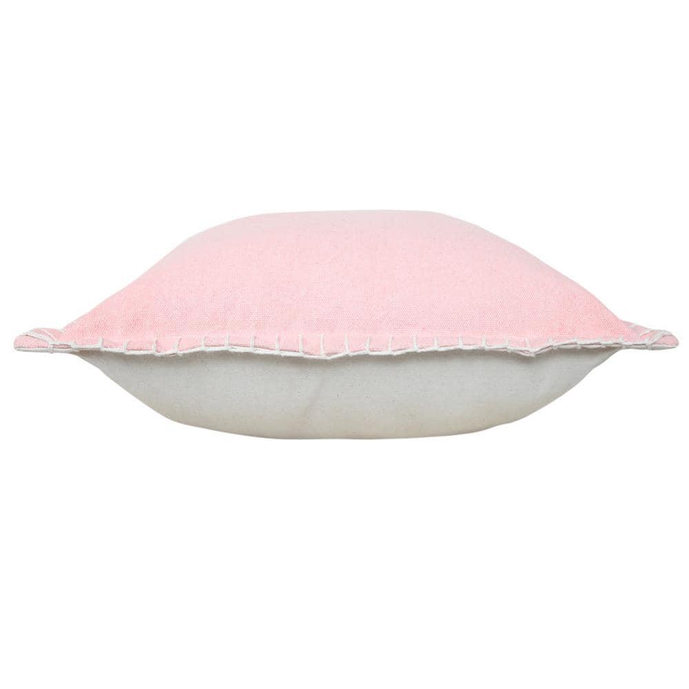Ox Bay Wilma Set of 2 Pink Stitch Bordered 20" x 20" Cotton Adult Decorative Throw Pillows