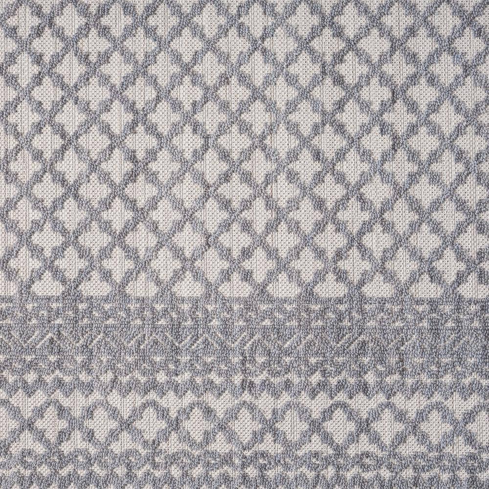 LR Home Gayle 7'10" x 8'10" Gray/Ivory Bordered Performance Indoor/Outdoor Area Rug