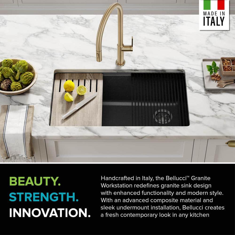 Kraus Bellucci 32 in. Undermount Quartz Composite Single Bowl Kitchen Sink with Accessories