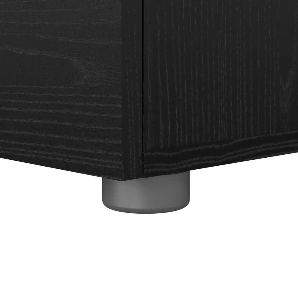 Tvilum, Austin 2 Drawer Nightstand, Black Woodgrain
