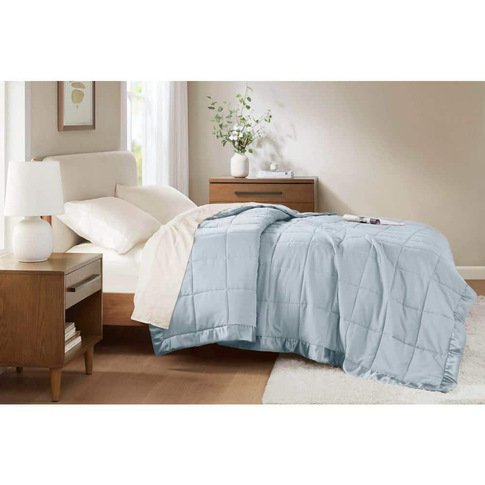Lightweight Down Alternative Blanket with Satin Trim