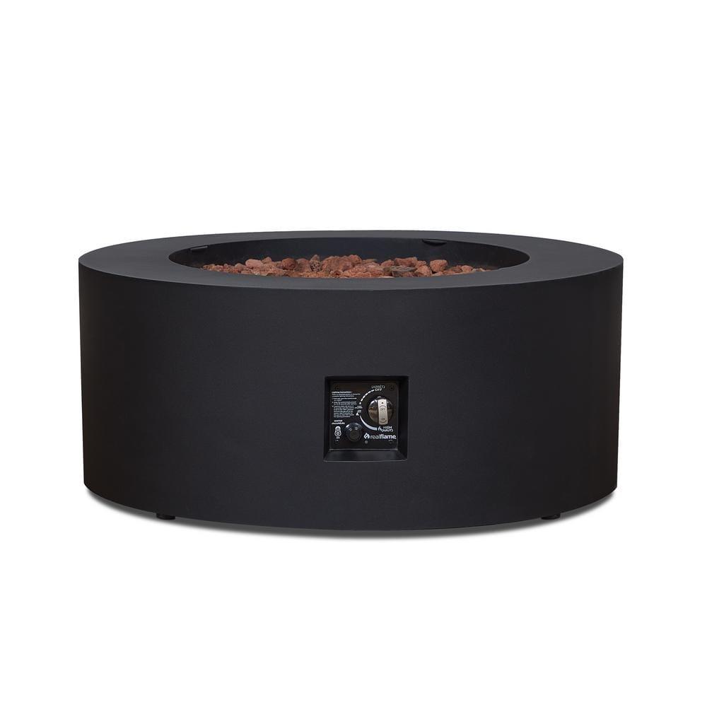 Aegean 36" Round Steel Propane or Natural Gas Fire Pit Table by Real Flame