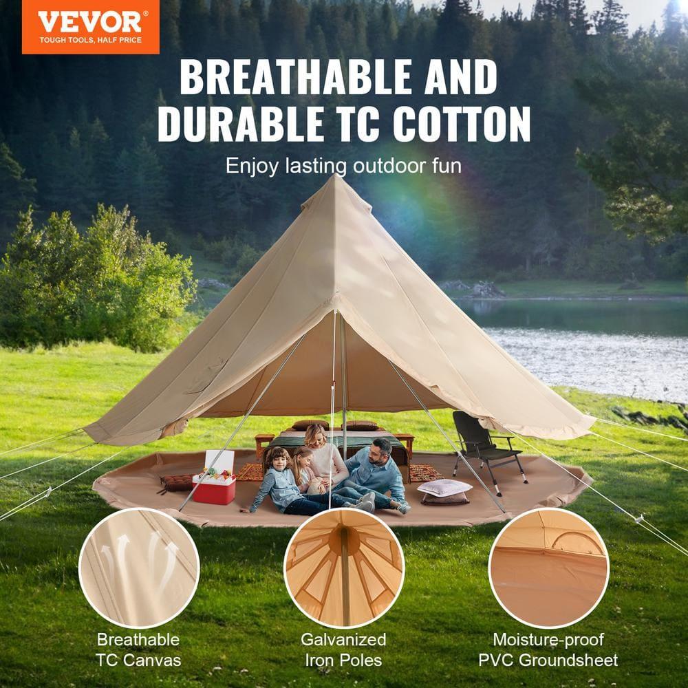 VEVOR VEVOR Canvas Bell Tent 4-Season Camping Yurt Tent with Stove Jack