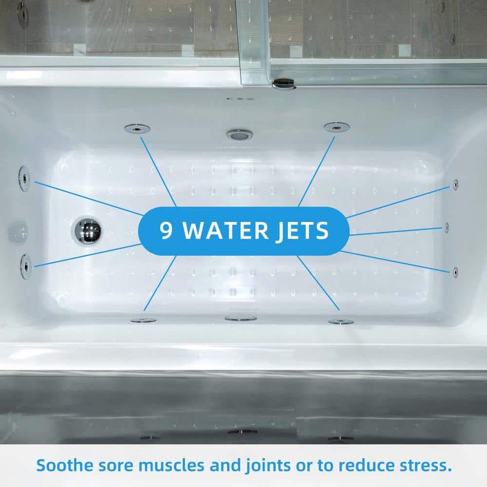 WoodBridge 59'' x 28.75'' Freestanding Soaking Acrylic Bathtub W-B0016-B