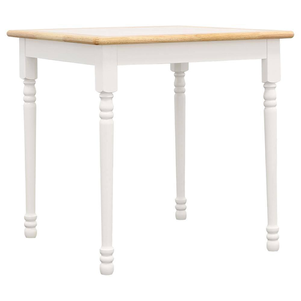 DPlus Square Top Dining Table Natural Brown and White