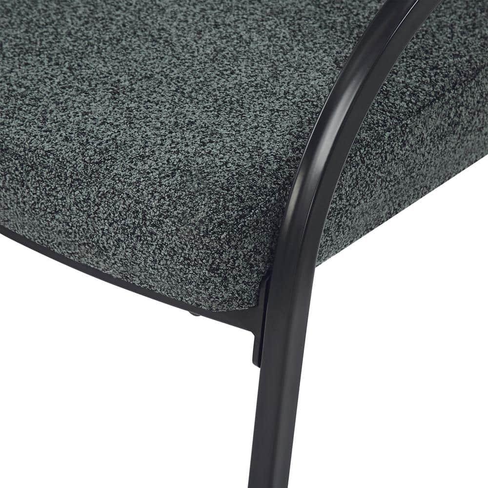 Christopher Knight Home Hayden Upholstered Armrest Dining Chairs with Metal Legs (Set of 2), Dark Green/Black