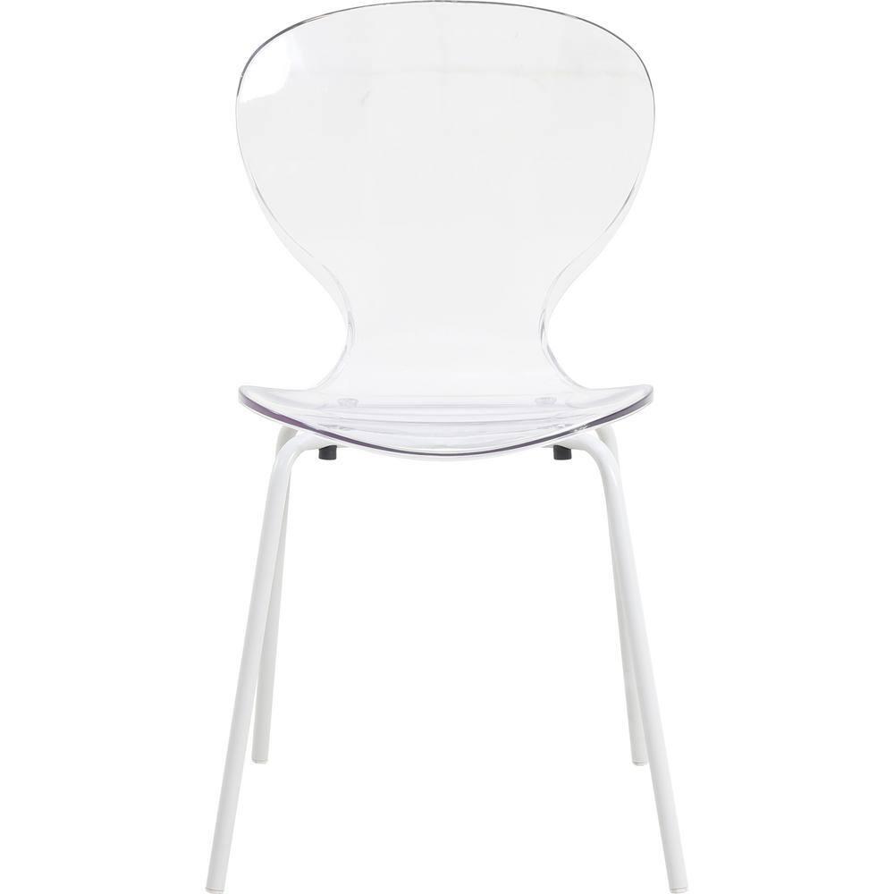 Ivy Bronx Edenfield Dining Chair with Curved Back and Waterfall Edge Seat White Powder-Coated Metal Legs