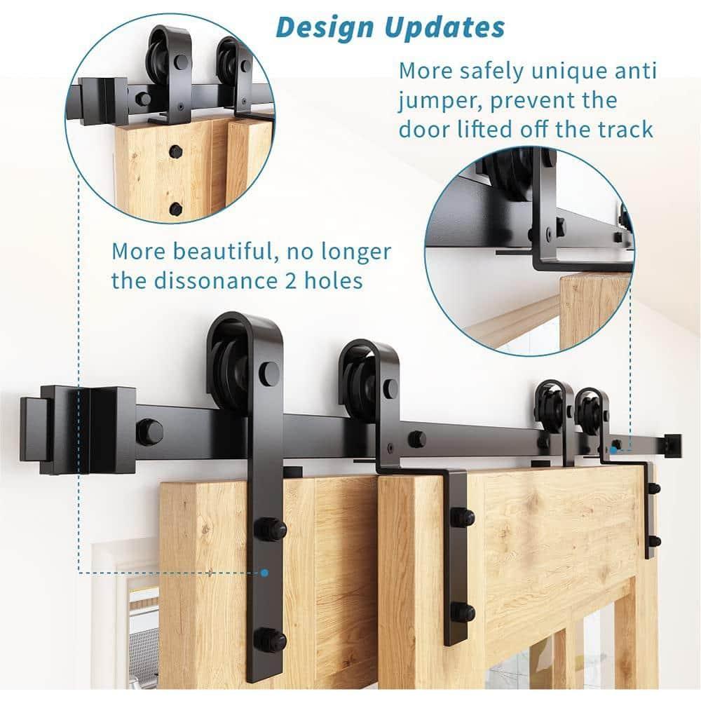 Lazio Steel Double Door Barn Door Hardware Kit Single Bypass