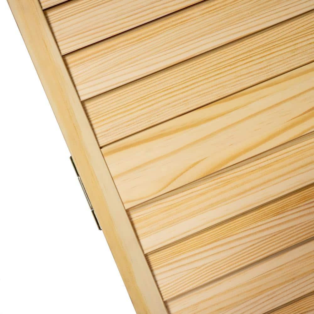 Kimberly Bay Louvered Wood Unfinished Plantation Bi-Fold Door