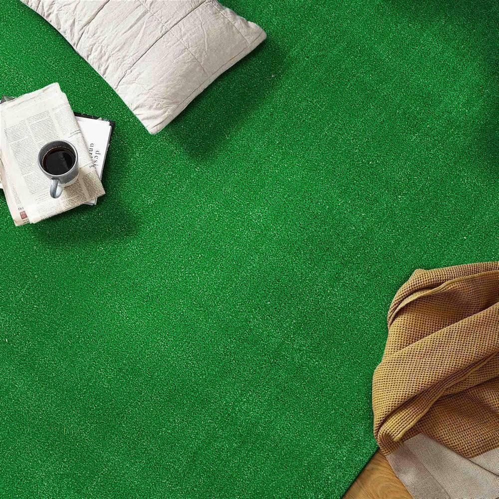 World Rug Gallery Artificial Turf Solid Grass Indoor Outdoor Area Rug - GREEN 5'x7'